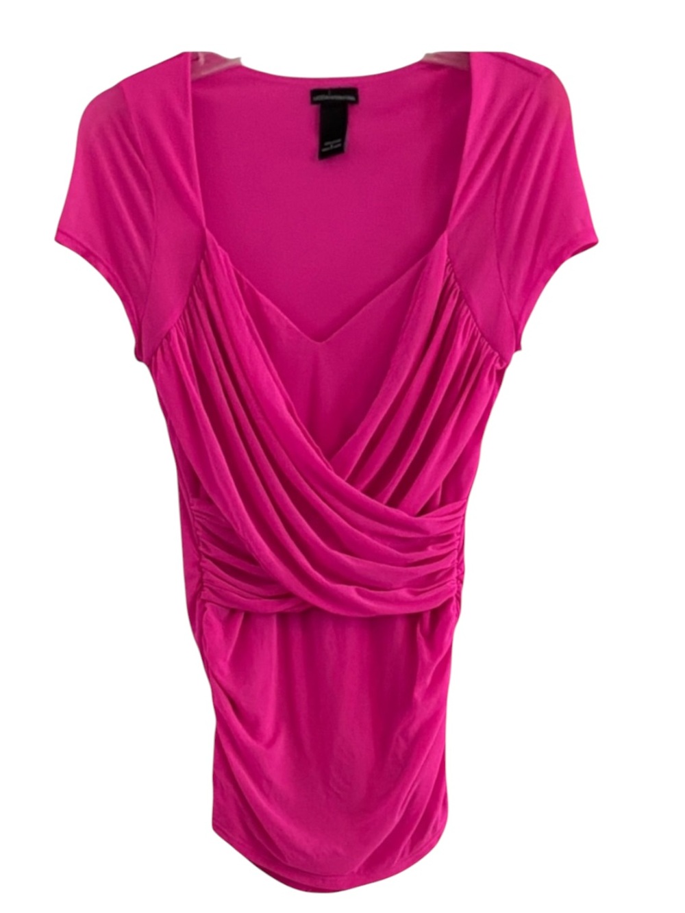 Vintage Victoria's Secret Moda International Hot Pink Wrap Ruched Top Size L